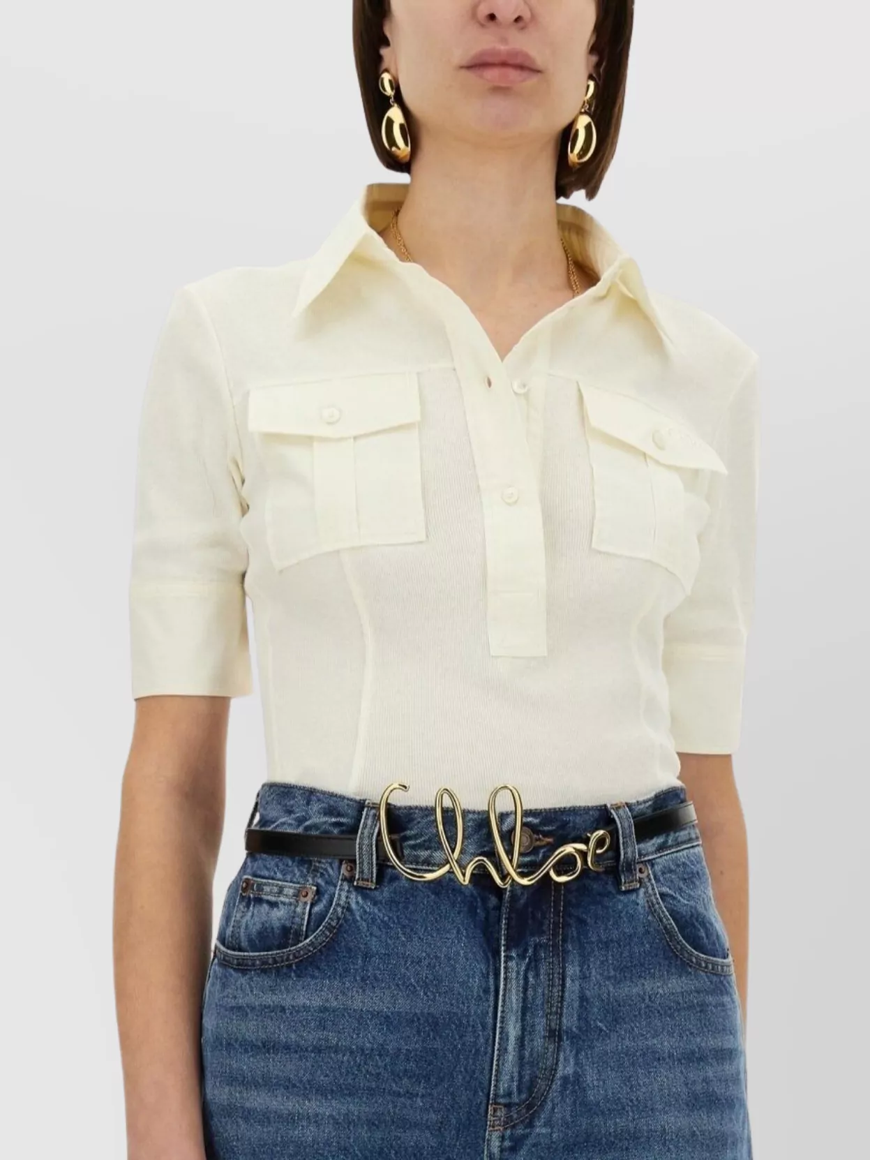 Chloé Slim Fit Polo Shirt With Chest Pockets