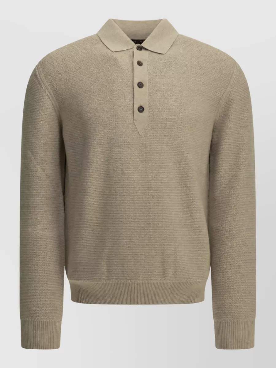 Zegna Cashmere Polo Sweater