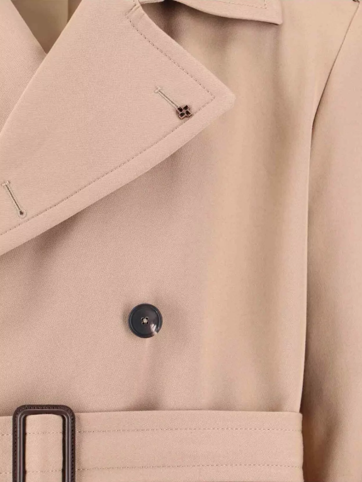 Tagliatore Double-breasted Beige Cotton Trench Coat With Adjustable Belt In Brown