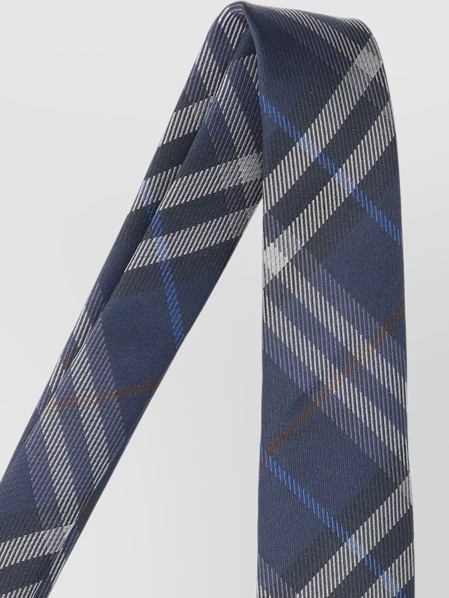 Burberry Tie Plaid Pattern Pointed Tip Standard Width
