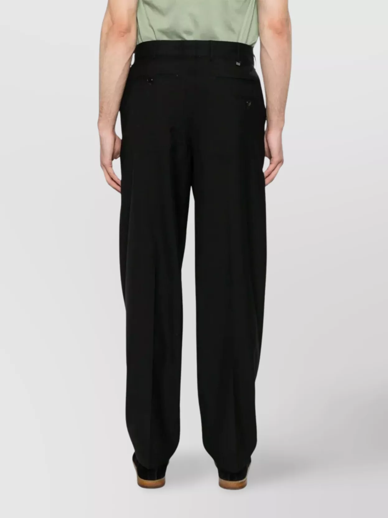 Pt Torino Pantalone In Misto Lana Stretch Nero Uomo