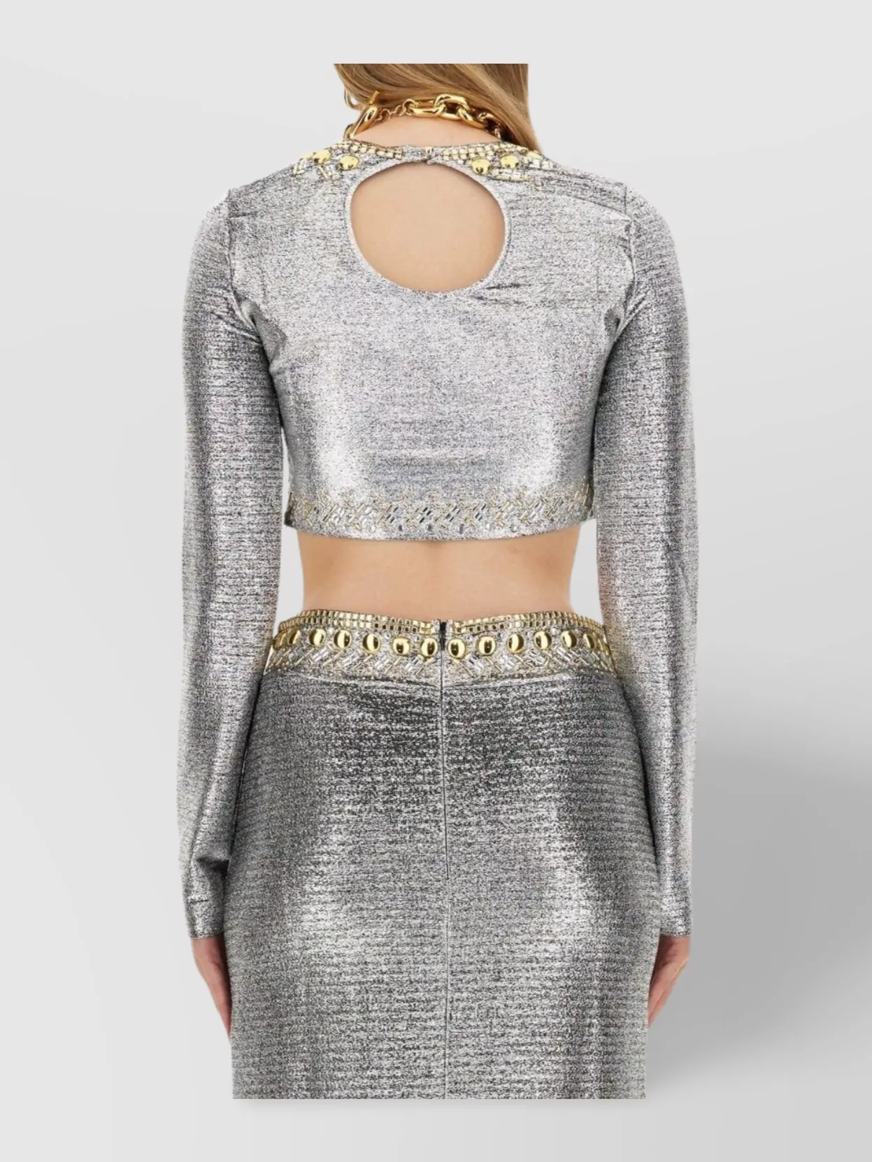 Paco Rabanne Cropped Chain Embellished Top