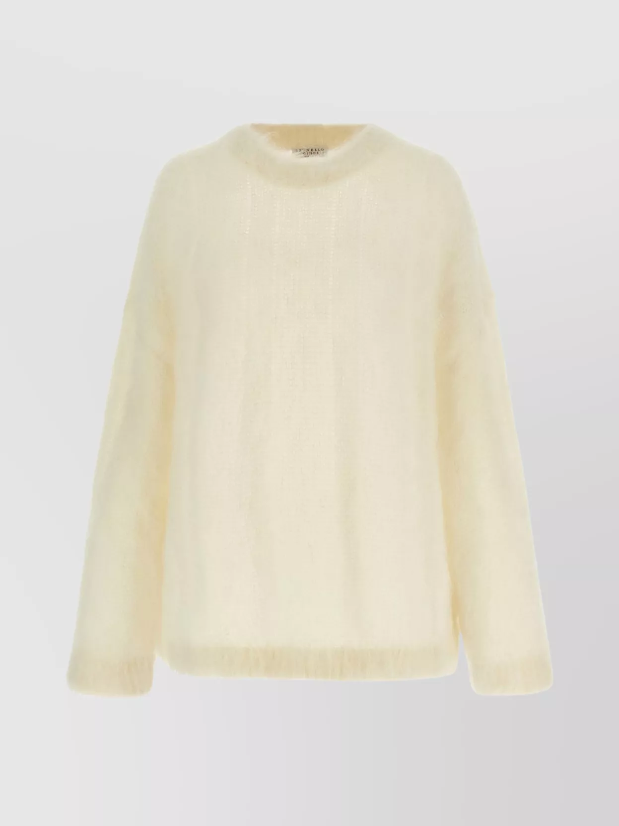 Brunello Cucinelli Luxurious Mohair Silk Long Sleeve Knit In Yellow