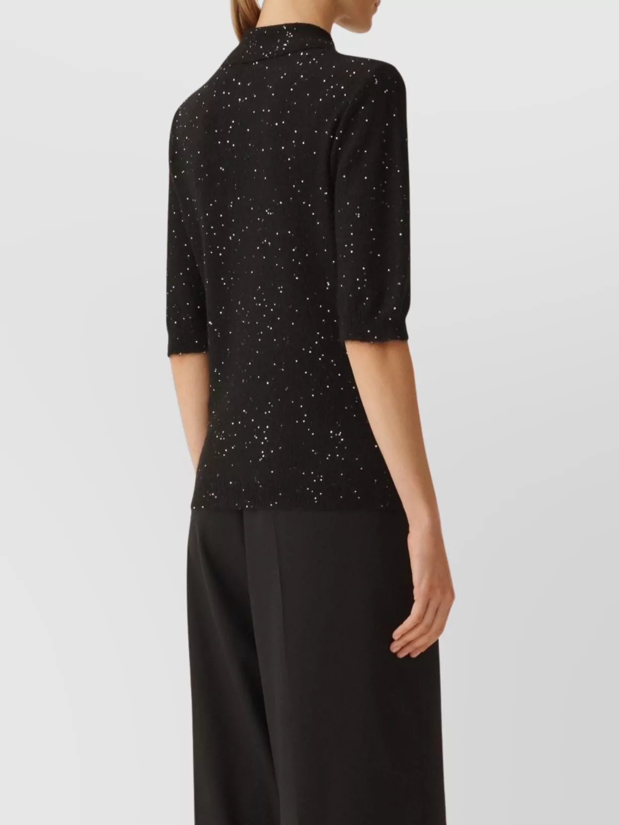 Fabiana Filippi Collared Sequin Polo Top