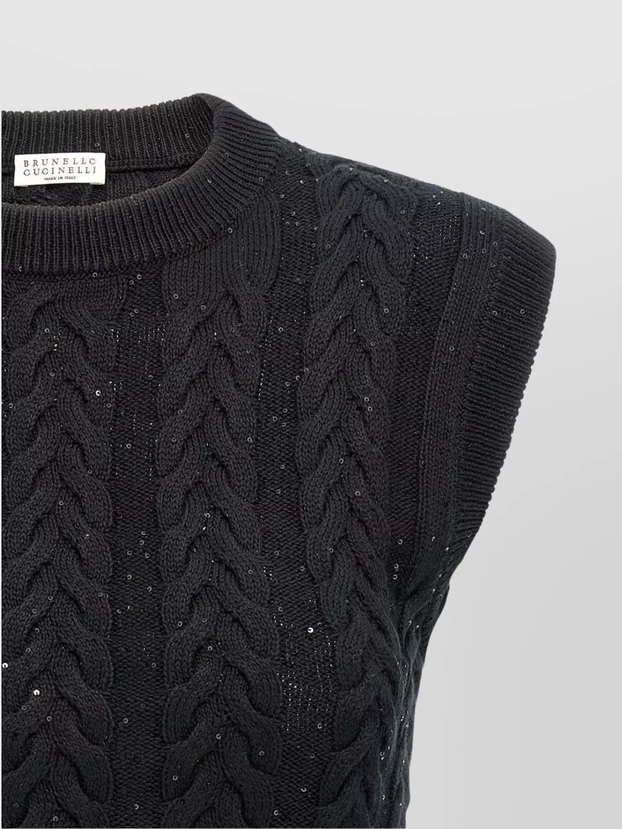 Shop Brunello Cucinelli Sparkling Cable Knit Vest