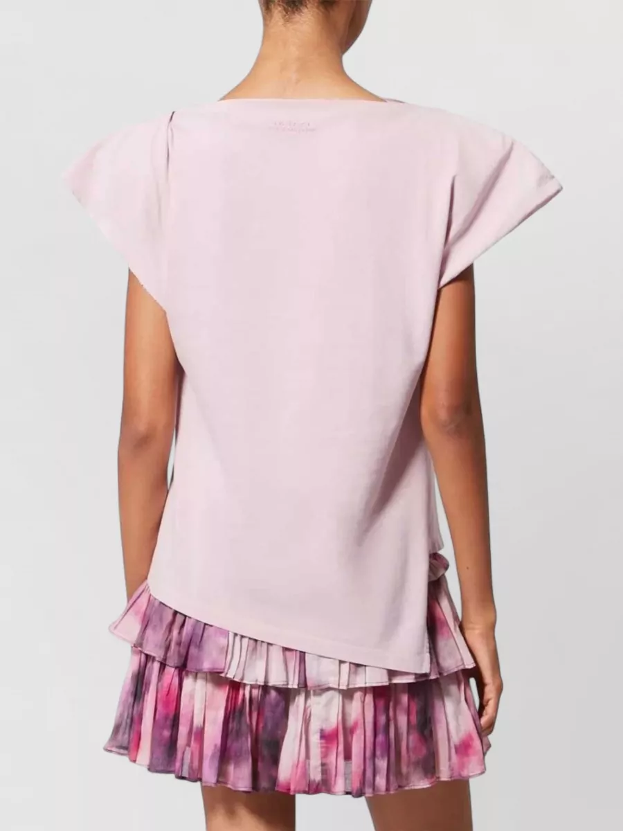 Isabel Marant Cotton Draped Short-Sleeve Asymmetric T-Shirt