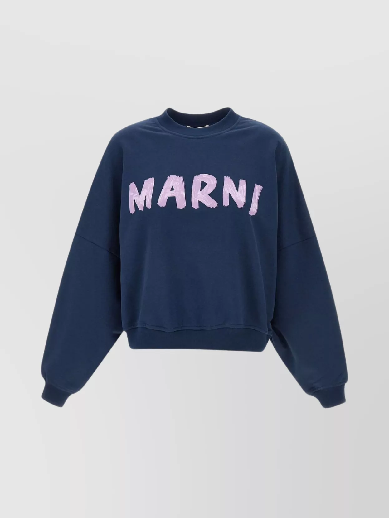 Shop Marni Crew Neck Oversized Cotton Sweatshirt