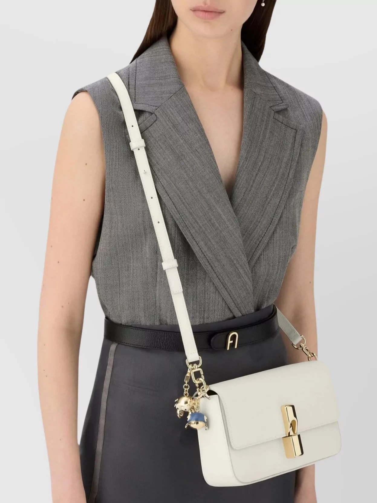 Furla Hammered Leather Crossbody Bag
