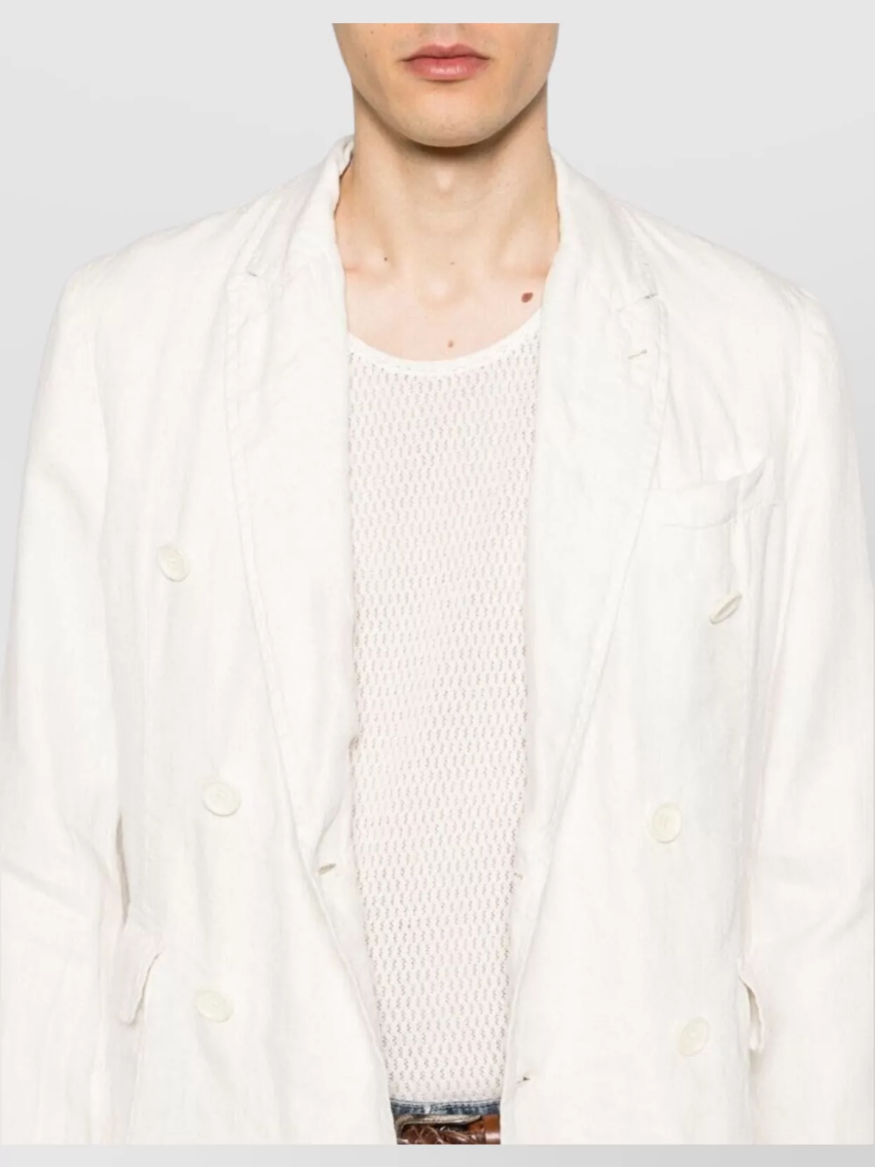 Aspesi Double-Breasted Blazer Notched Lapels
