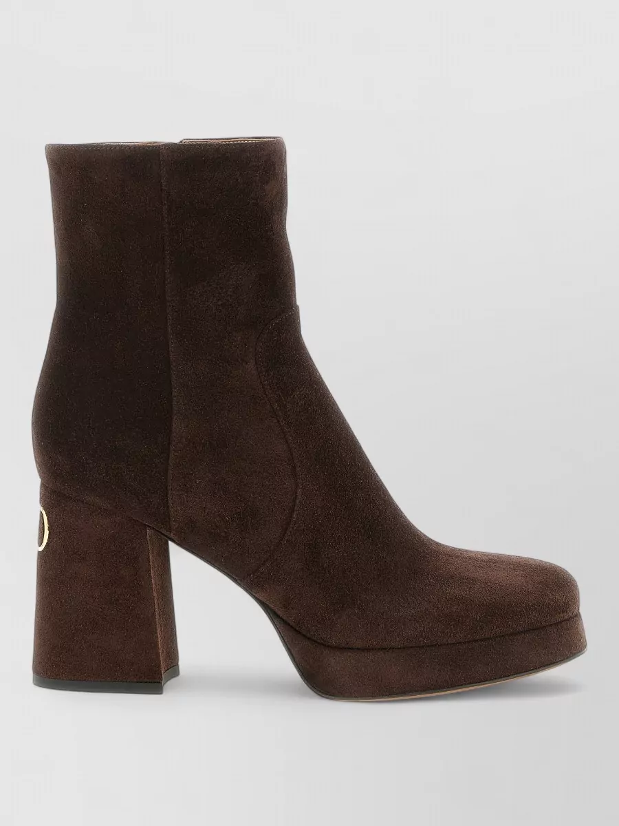 Valentino Garavani Leather Platform Ankle Boots