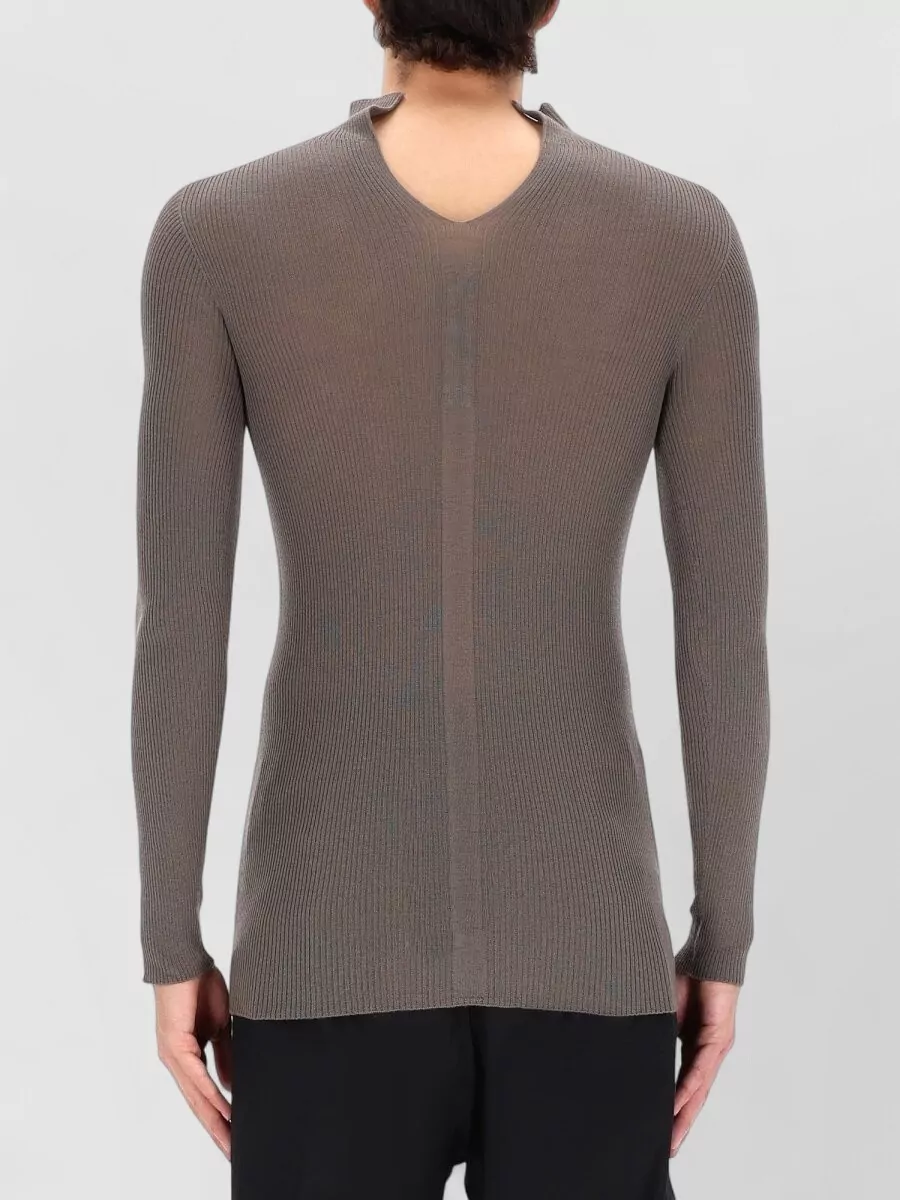 Rick Owens Slim Knit Tabard High Neck Sweater