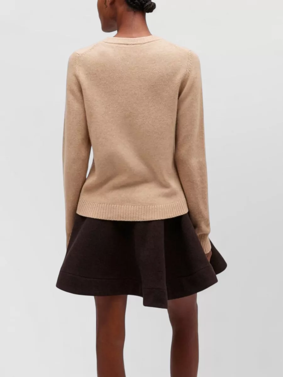 Ganni Knit Crew Neck Graphic Print Sweater