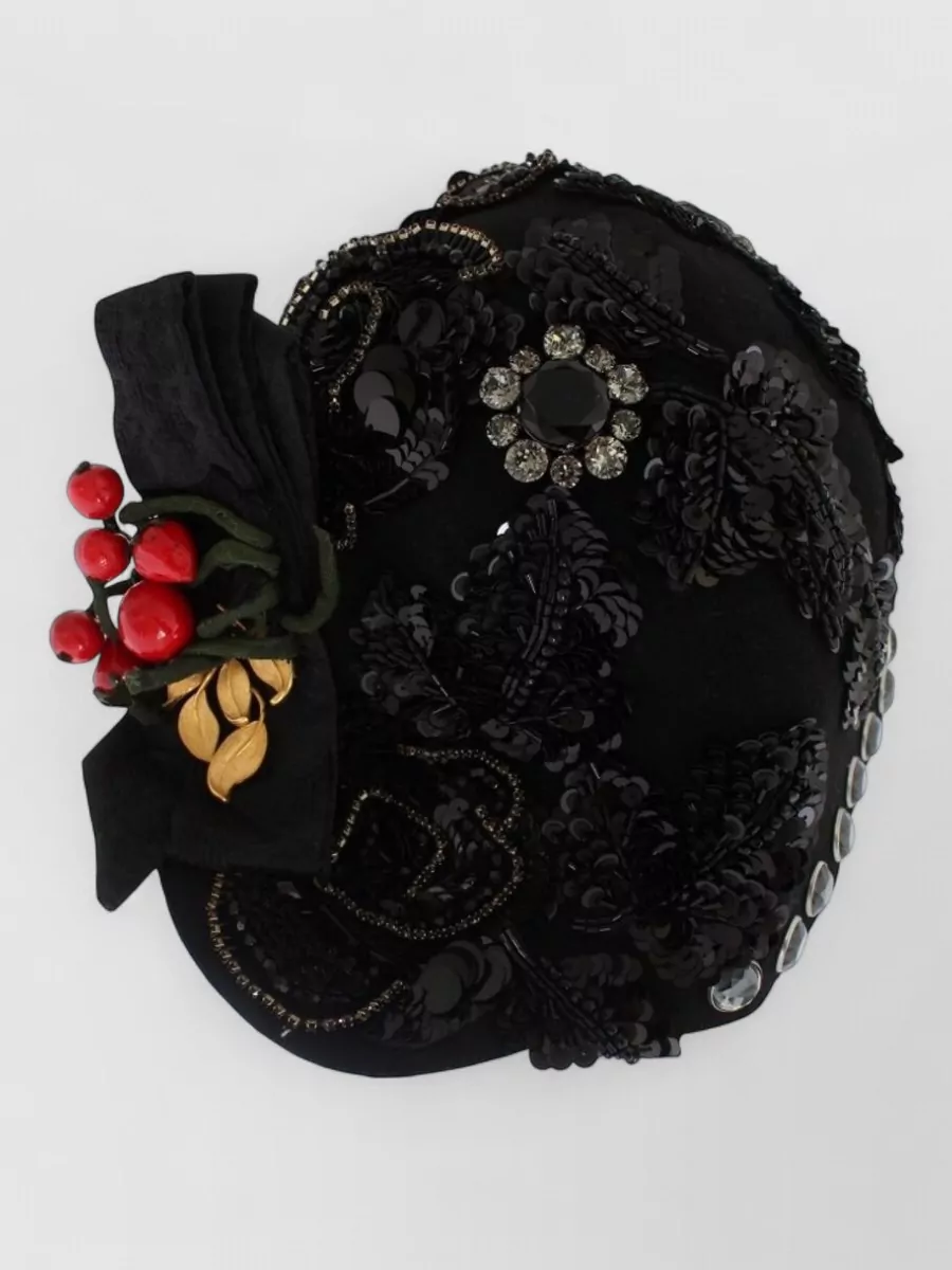 Dolce&Gabbana embellished wool cloche hat