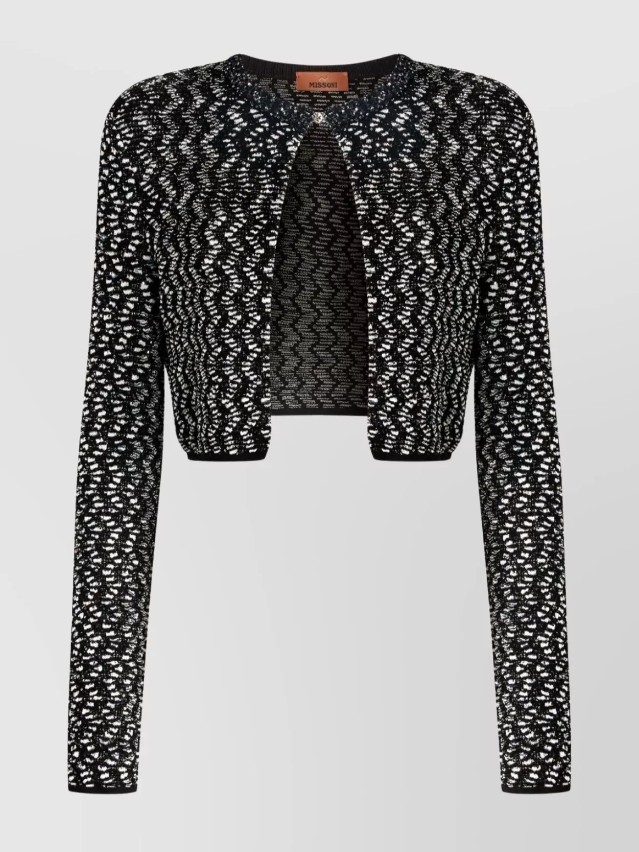 Missoni Textured Knitwear Cropped Cardigan Set In Black