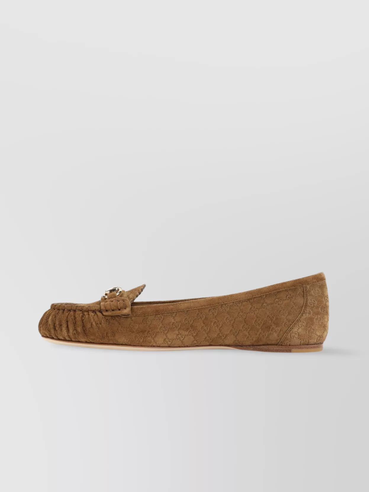 Gucci Women Biscuit Suede Loafers In Brown