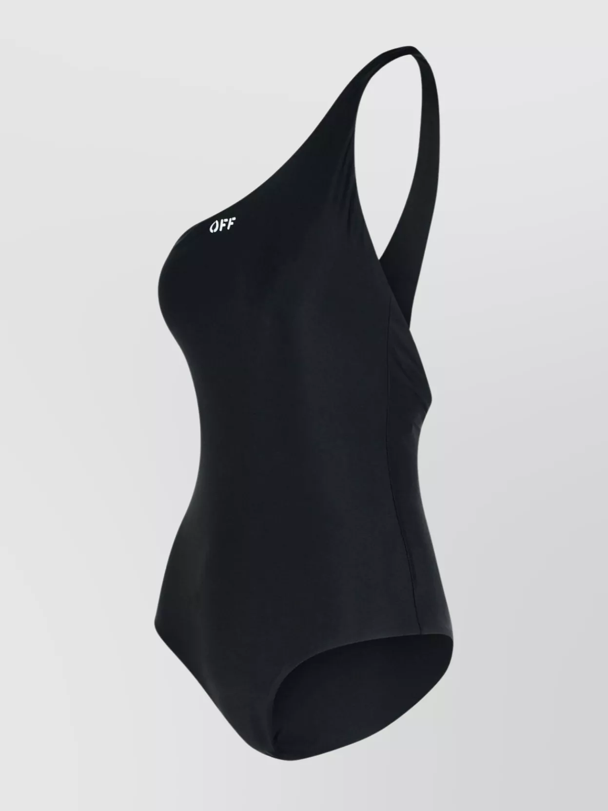 Off-White One-Shoulder Swimsuit Polyamide Blend