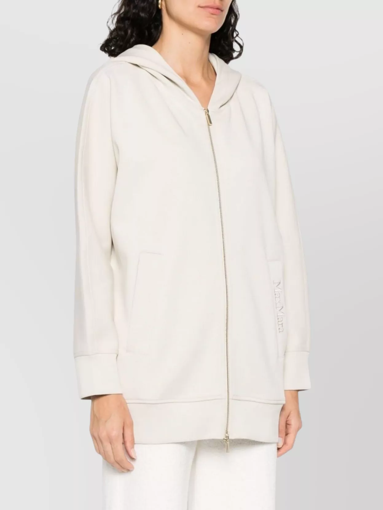 S Max Mara Cotton Jersey Sweatshirt With Hood And Kimono Sleeves
