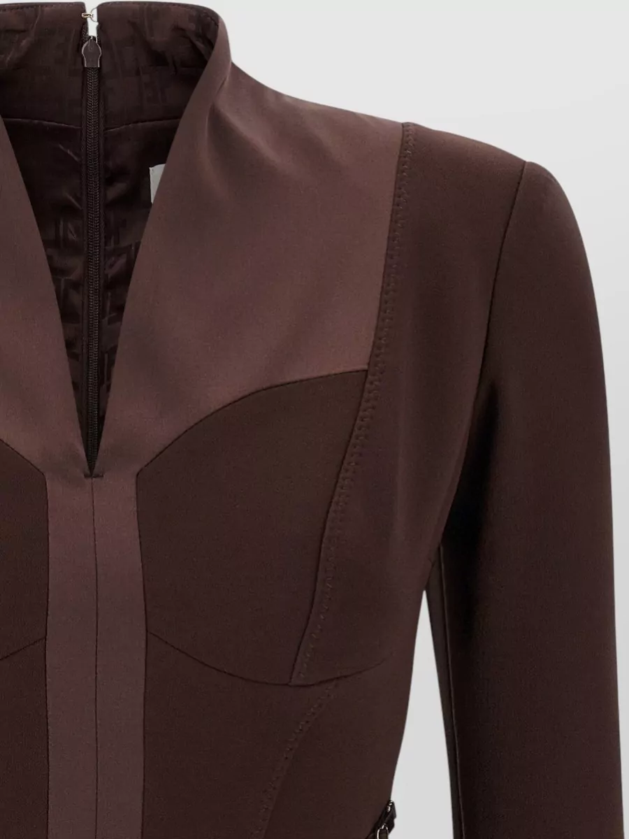 Elisabetta Franchi Logo Dress Elastic Bands Structured Shoulders