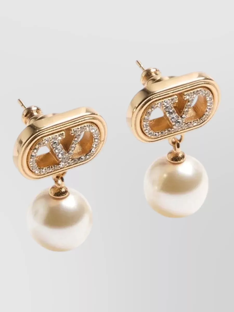 Valentino Garavani metal pearl earrings