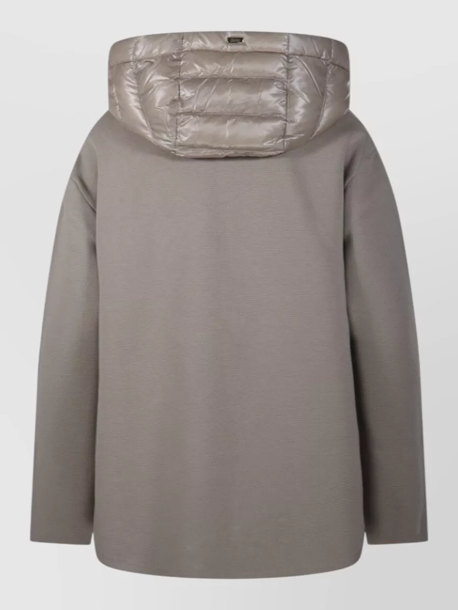 Herno Hooded Quilted Jacket Long Sleeves Drawstring