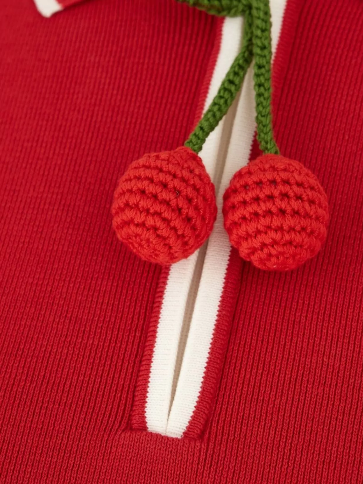 Valentino Garavani Knitwear With Cherry Detail And Polo Collar
