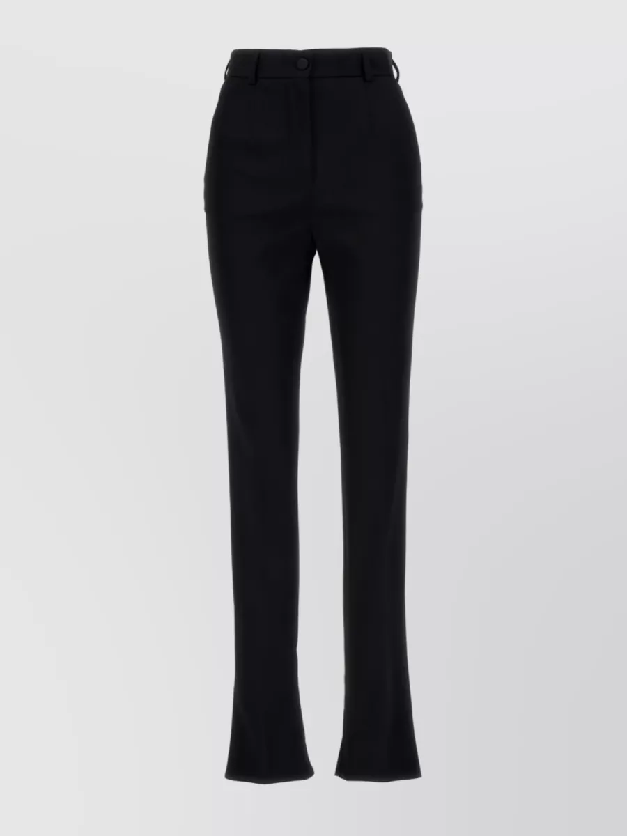 Shop Dolce & Gabbana Kim Dolce&gabbana Streamlined High-waisted Trousers In Black