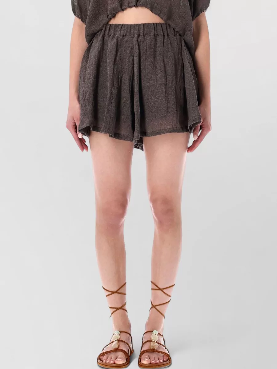 120% Lino Crinkled Linen Relaxed-Fit Bermuda Shorts