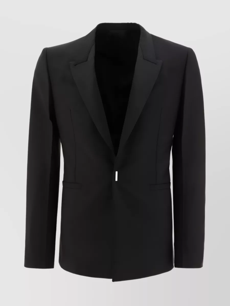 Shop Givenchy Versatile Satin-lapel Magnetic Blazer In Black