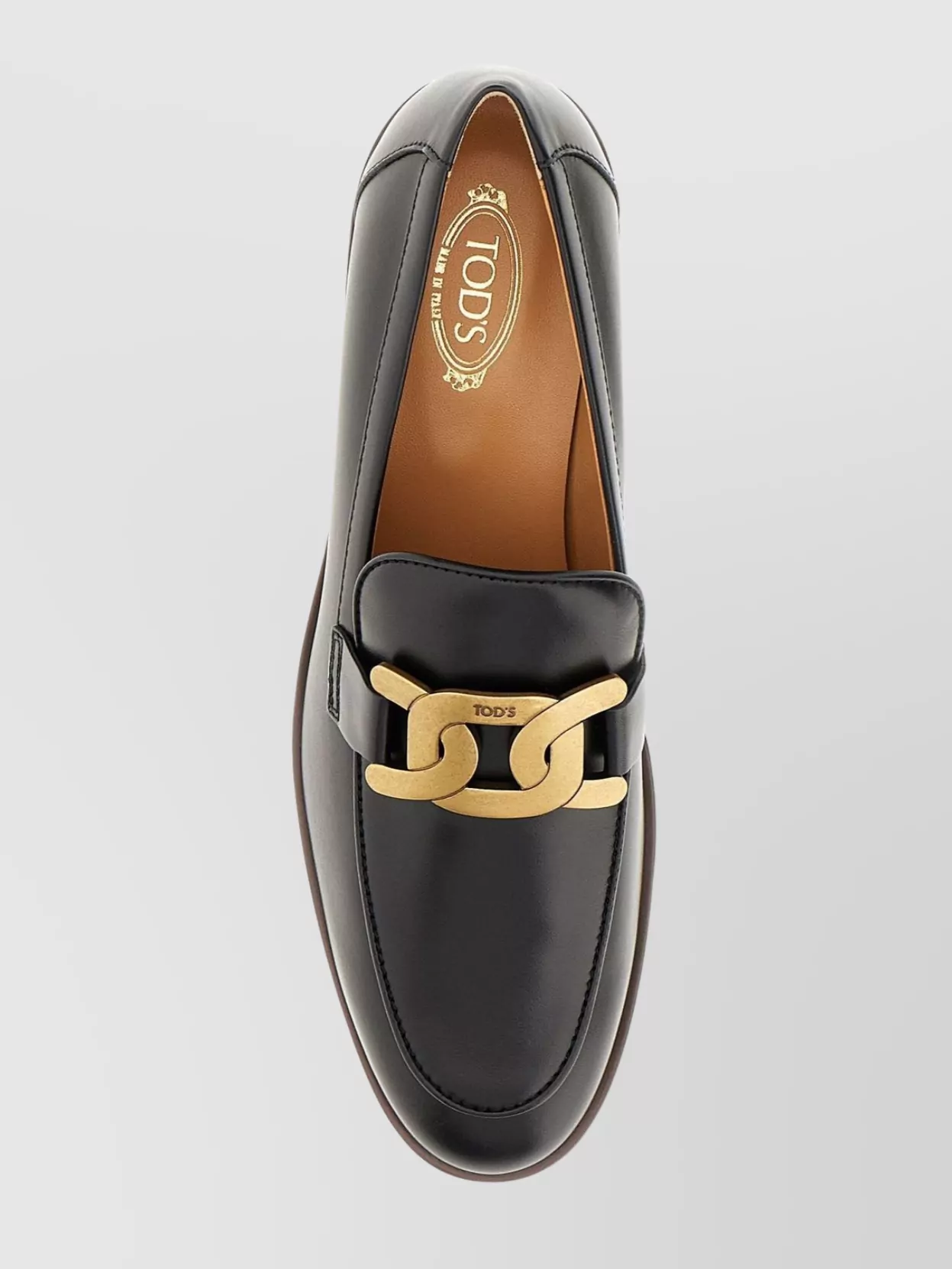 Tod's Leather Loafers With Block Heel And Gold-tone Hardware