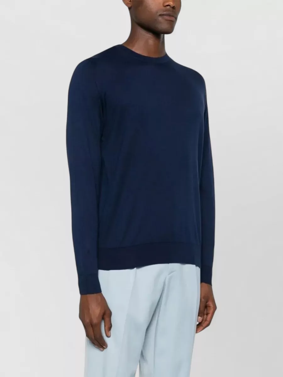 John Smedley Cotton Crewneck Long-Sleeve T-Shirt