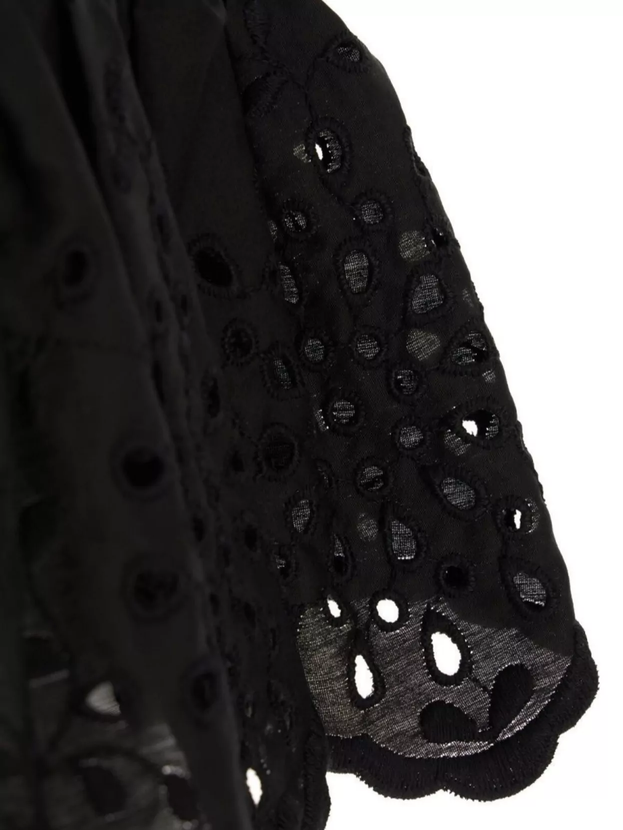Weekend Max Mara Cotton Eyelet Peplum Top With Scalloped Edges