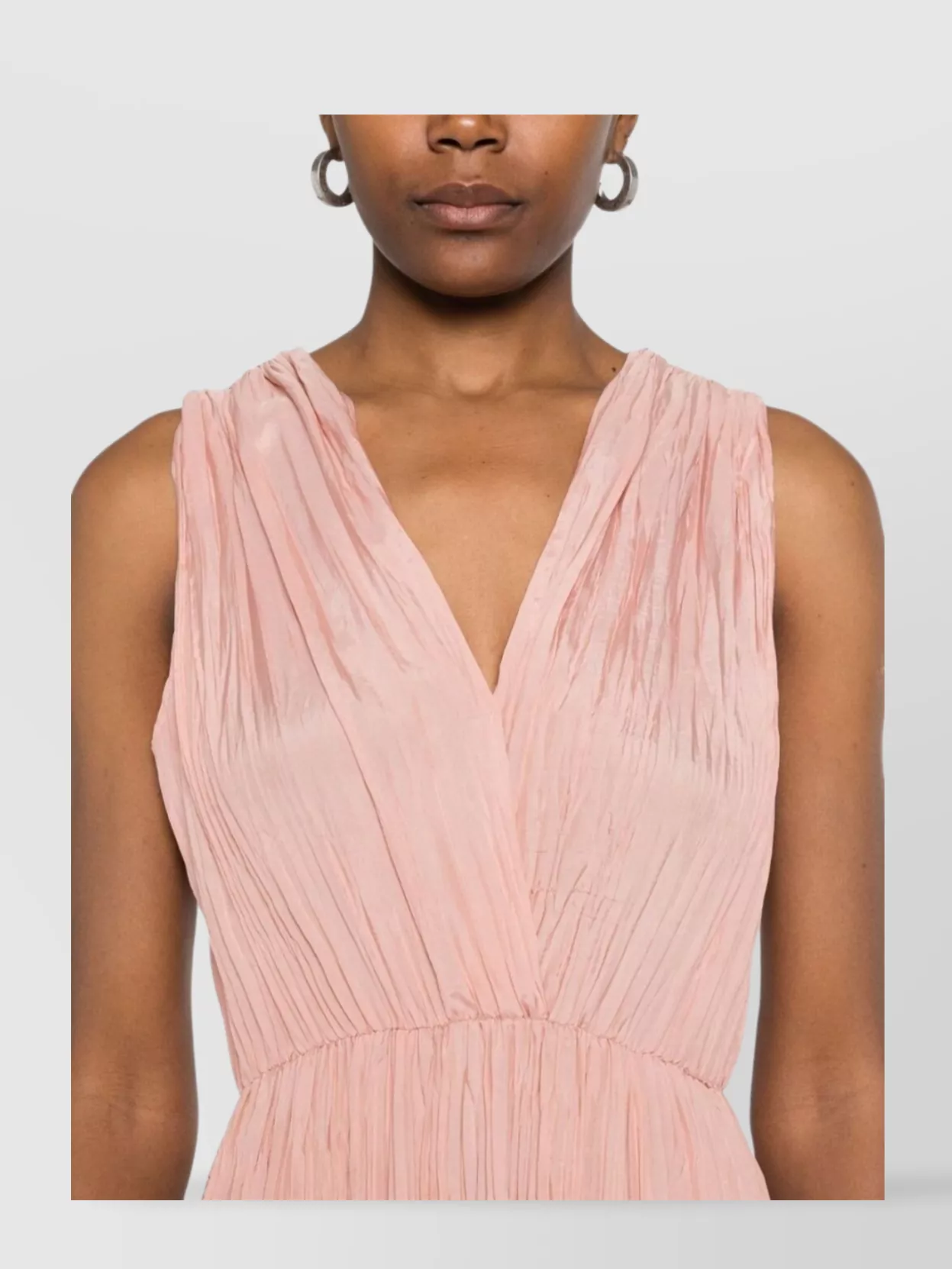 Forte Forte Pleated Long Dress V-Neck
