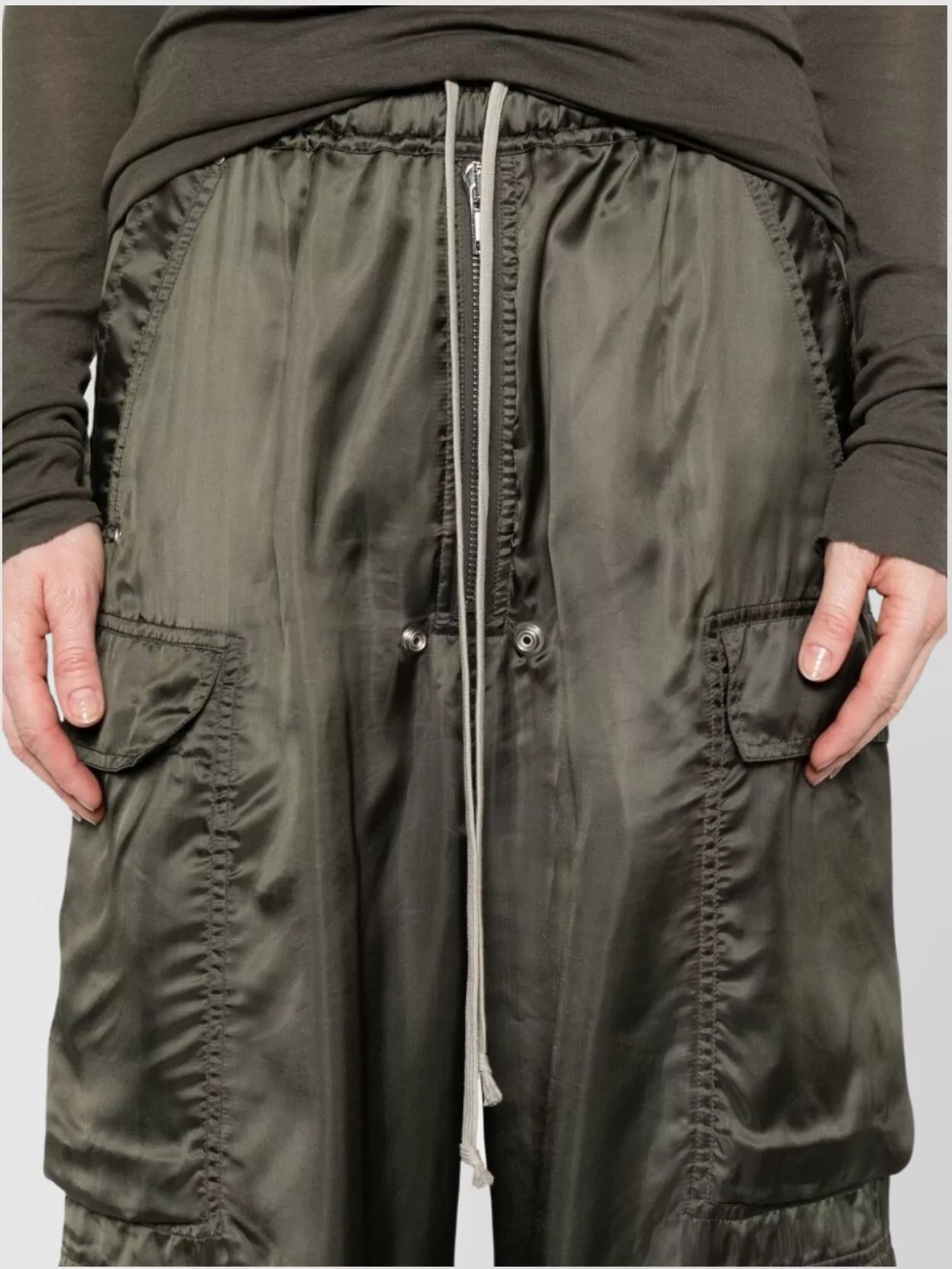 Rick Owens Wide Leg Trousers Elasticated Waistband