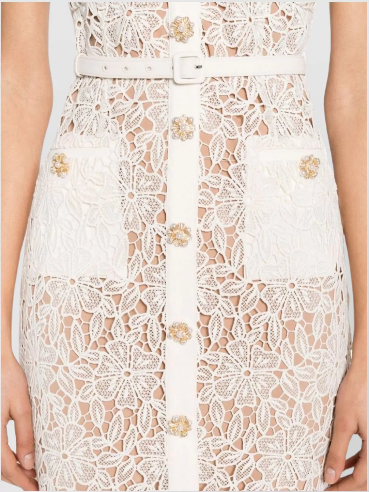 Self-Portrait Floral Lace Midi Dress