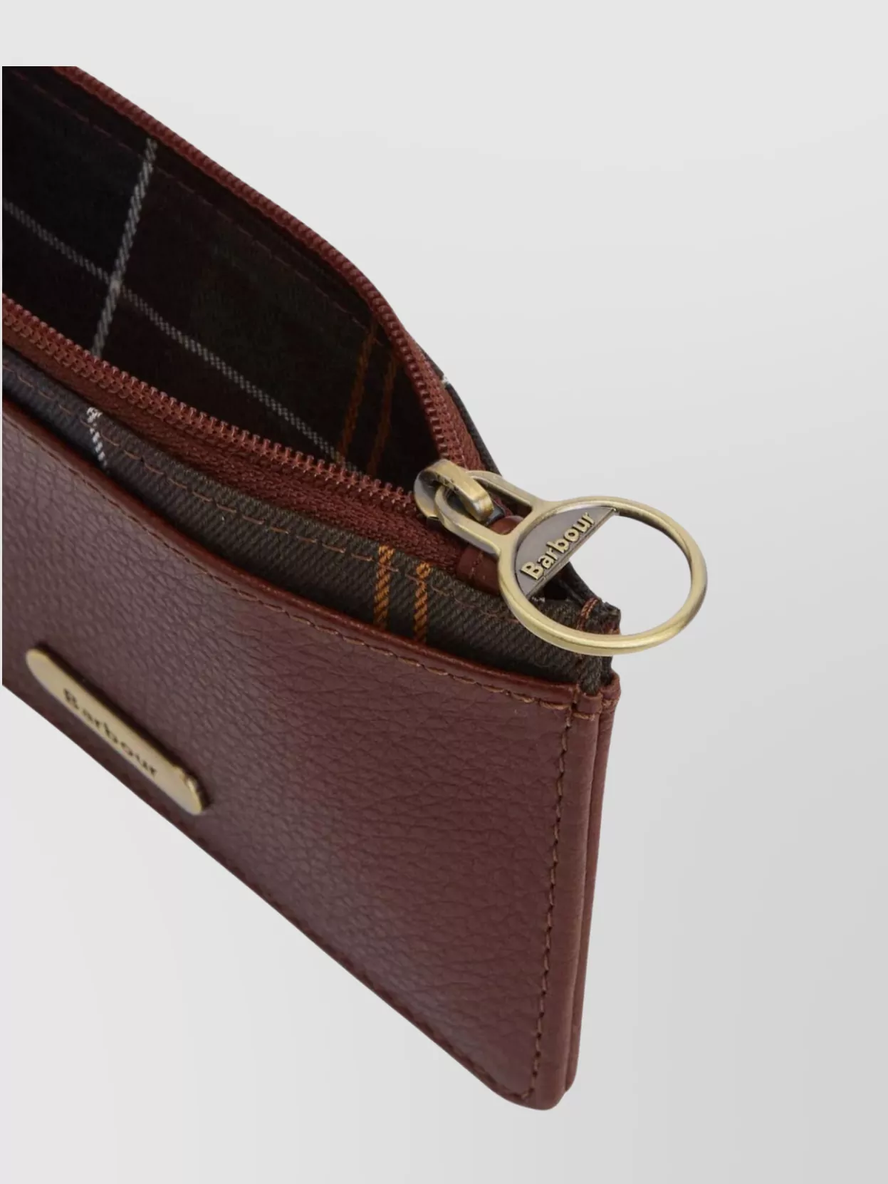 Barbour Textured Leather Card Holder Keyring Attachment
