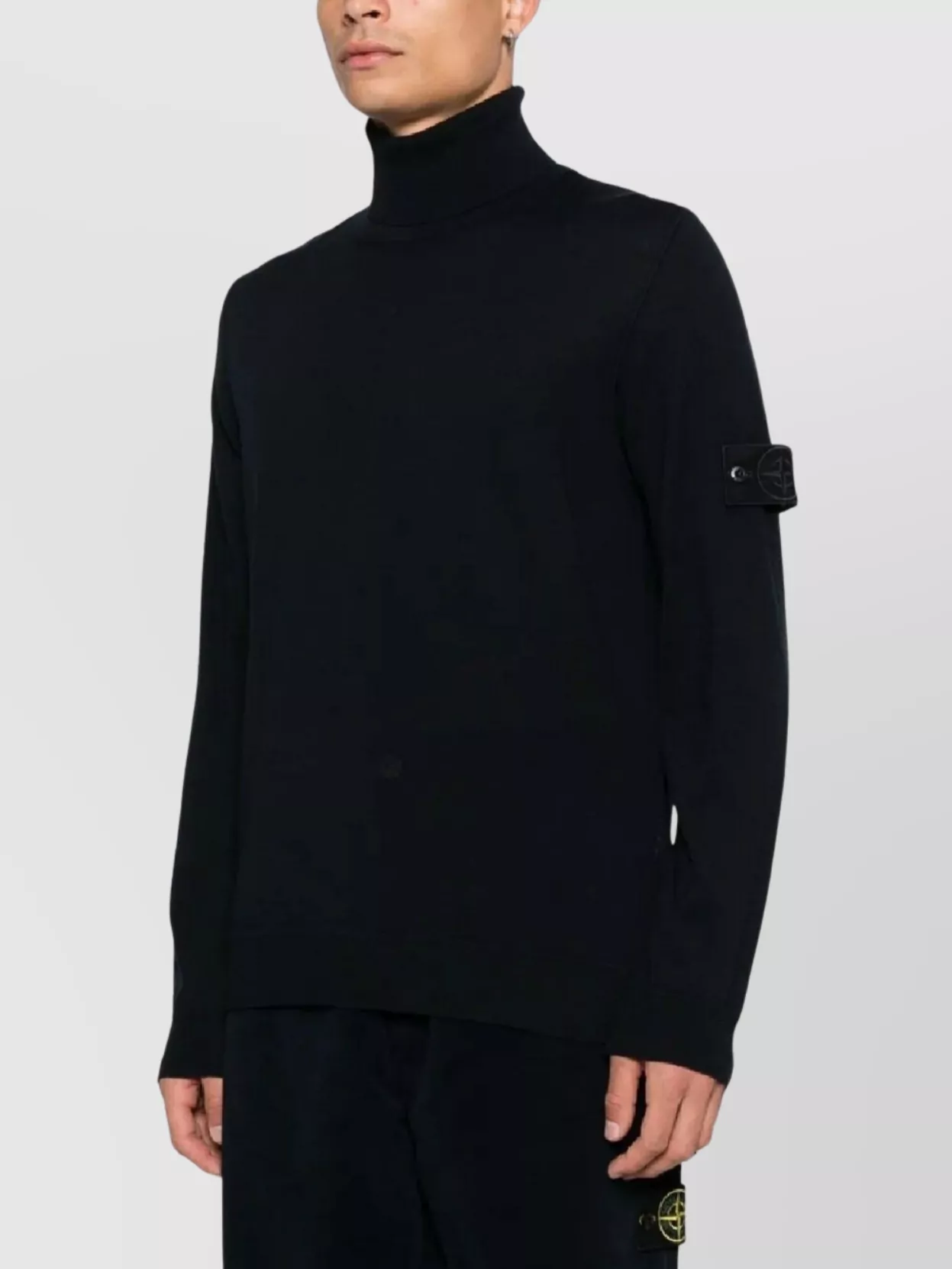 Stone Island Rws Sweater With Arm Patch And Turtleneck