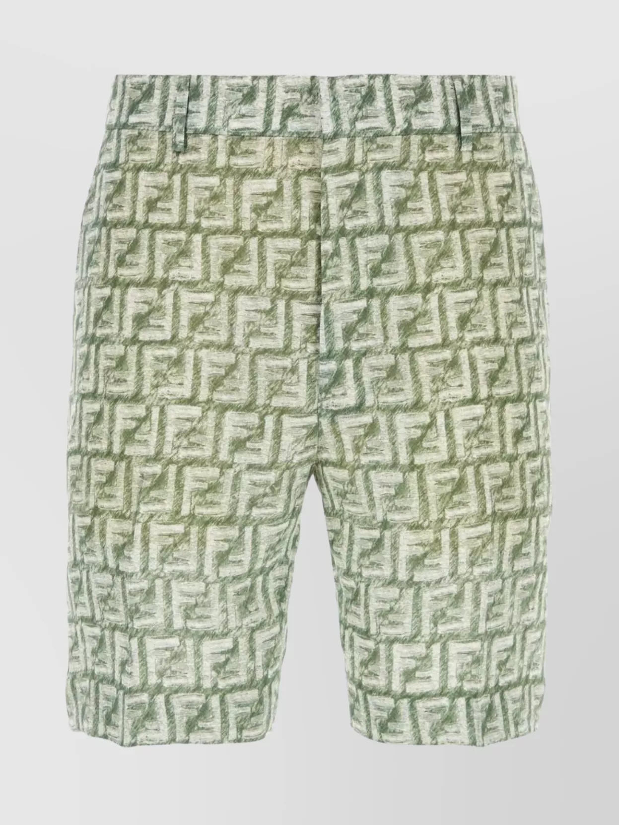 Shop Fendi Bermuda Linen Shorts Pattern Printed