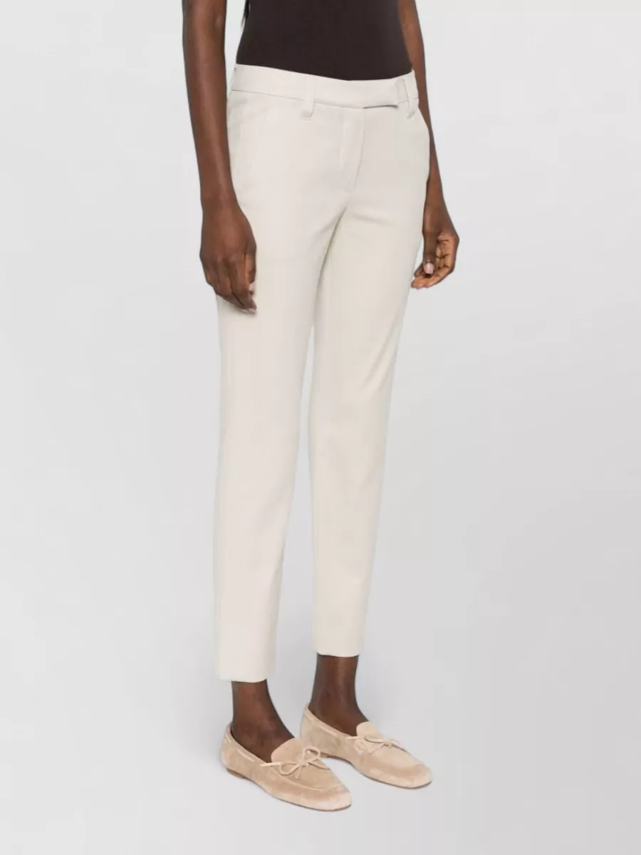 Brunello Cucinelli Cotton Trousers Featuring Side And Back Pockets