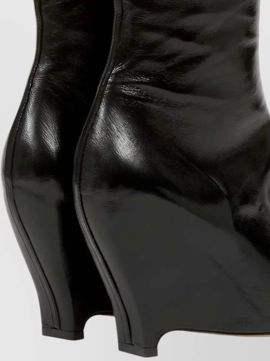 Maison Margiela Leather Pointed-Toe Knee-High Boots