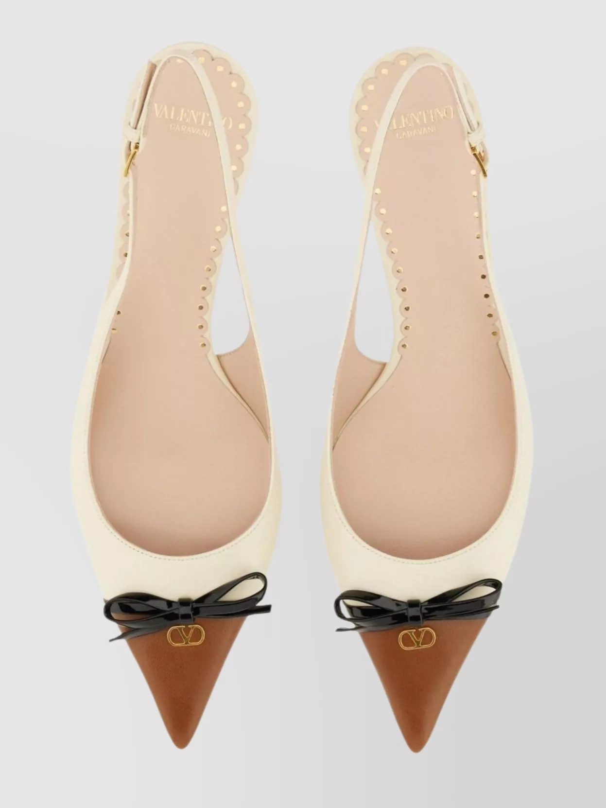 Valentino Garavani Bow Detail Slingback Pumps Two-Tone Design