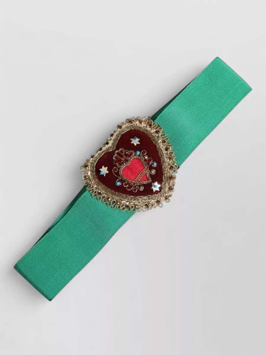 Dolce&Gabbana cotton viscose heart embellished belt