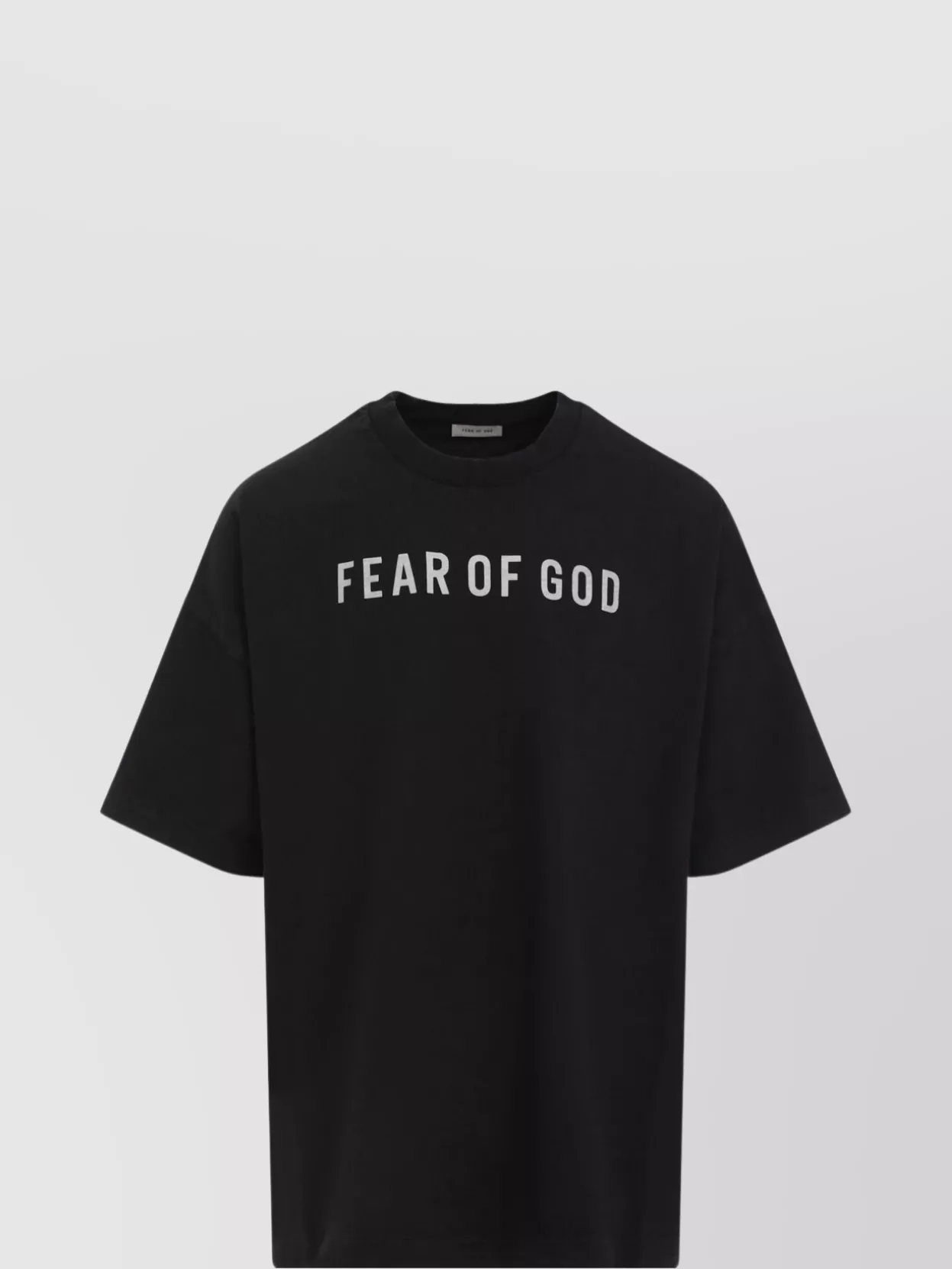 Fear Of God Logo Print T-Shirt Sleeve Grey