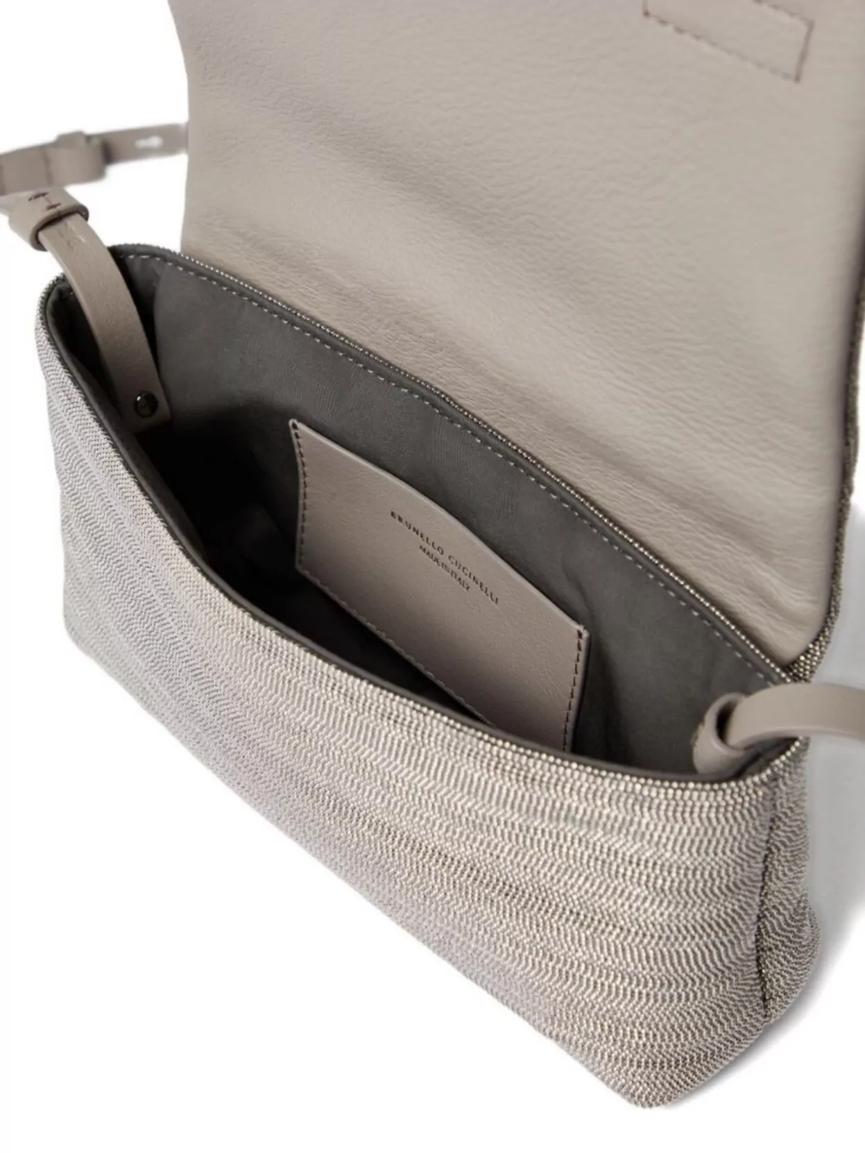 Brunello Cucinelli Rectangular Leather Shoulder Bag With Adjustable Strap
