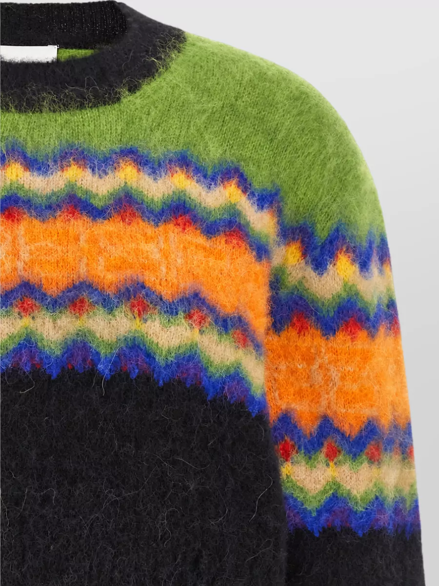 Ganni Fair Isle Wool Crewneck Sweater