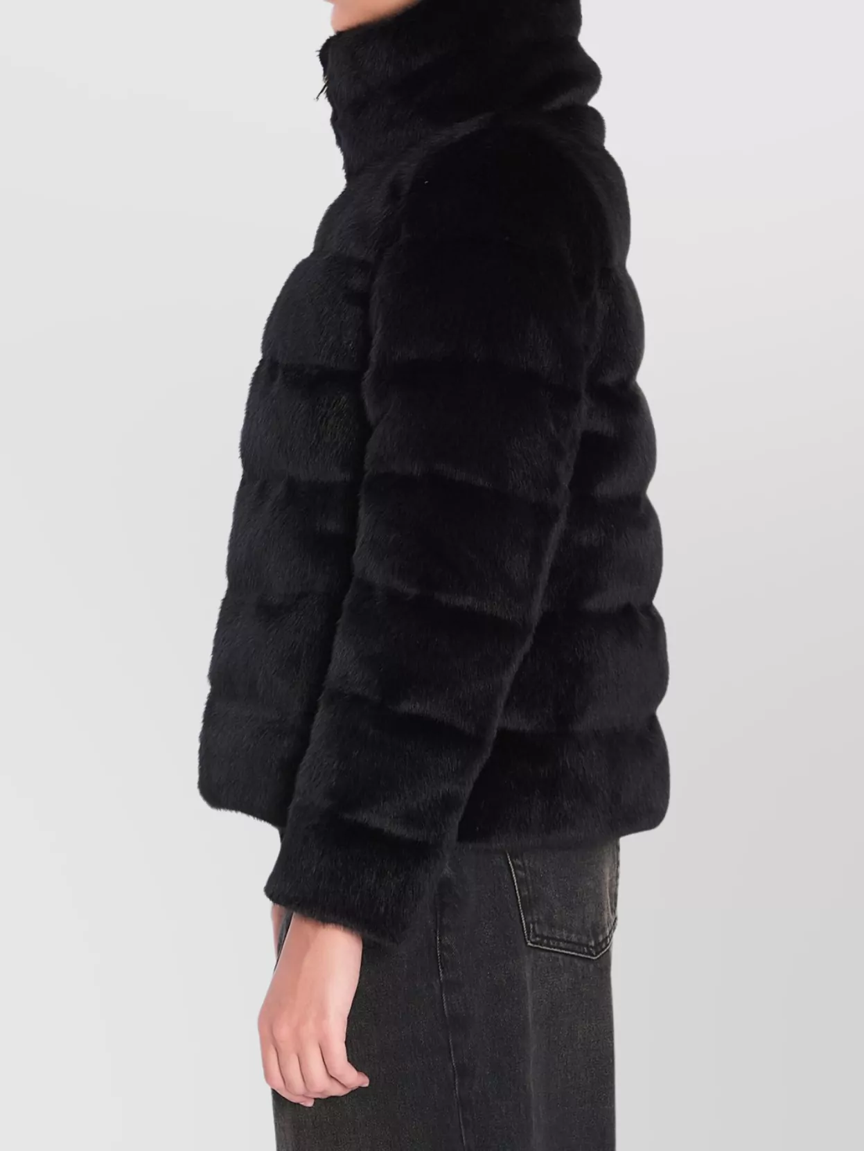 Herno Quilted Down Jacket Faux Fur