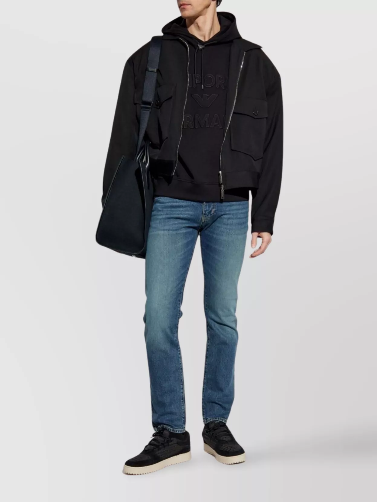 Emporio Armani Cotton Logo Hoodie Slouchy