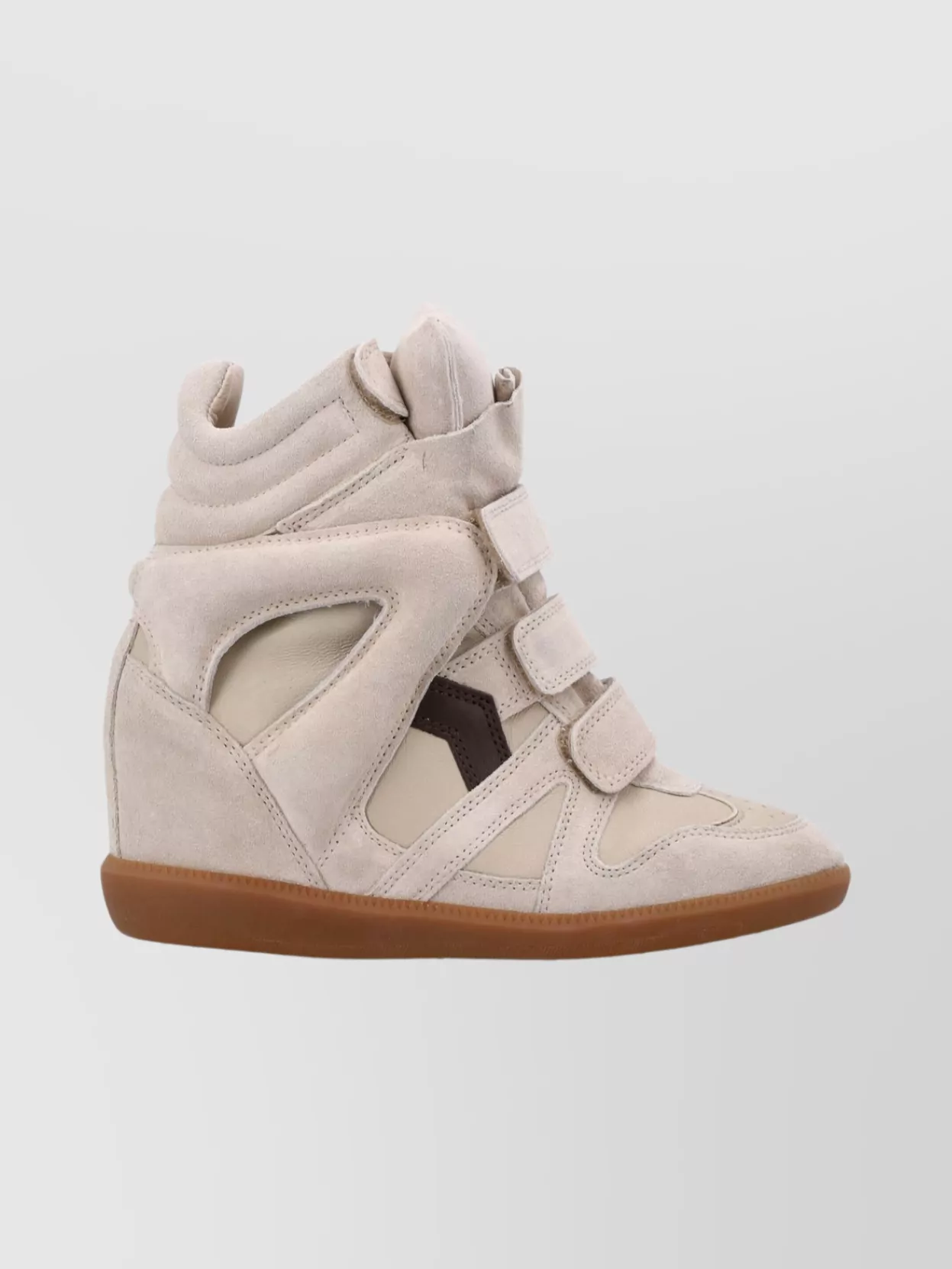 Isabel Marant Wedge Heel Suede Sneakers With Cut-Out Design