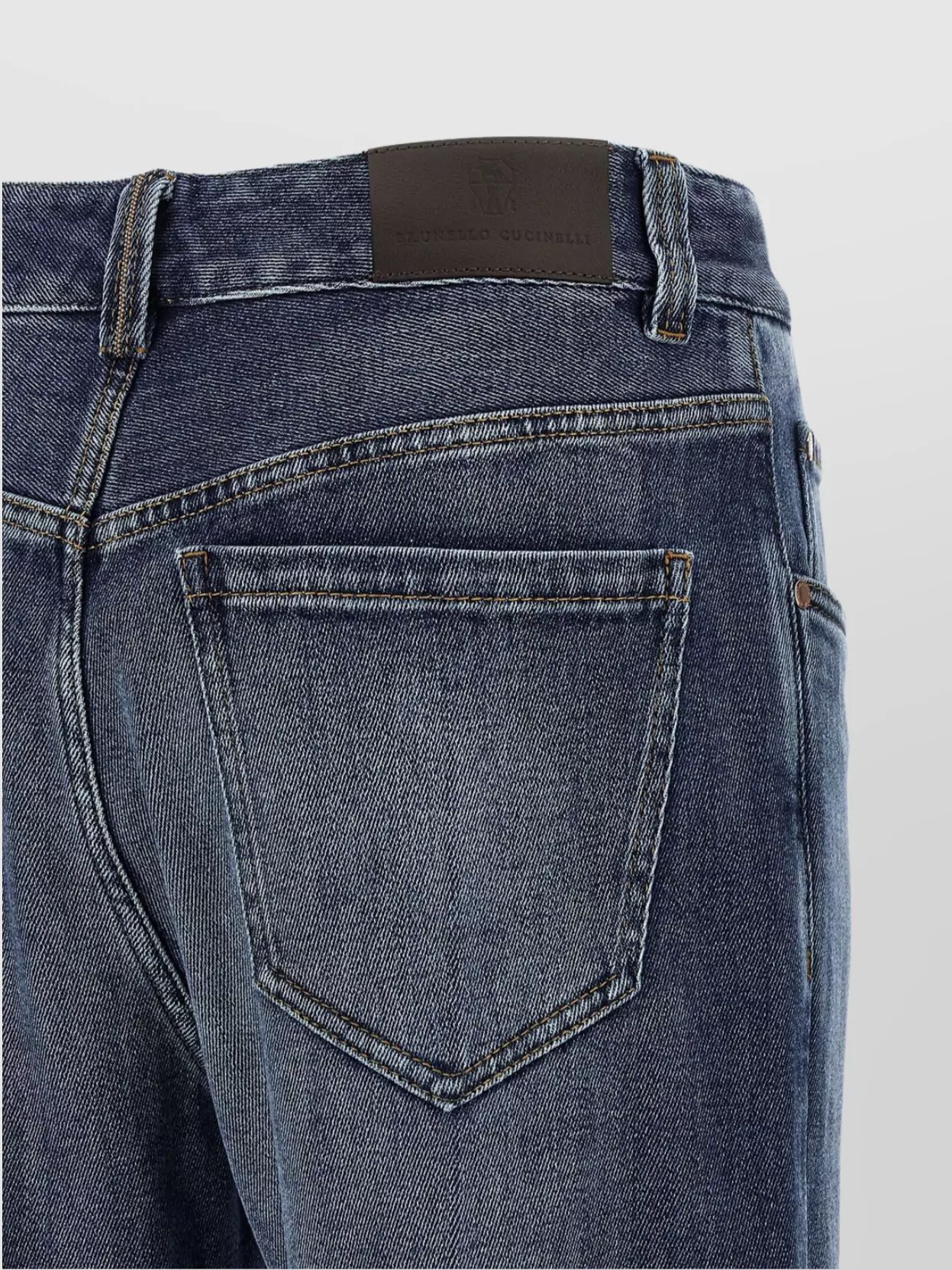 Brunello Cucinelli Denim Contemporary Loose Straight-Leg Trousers