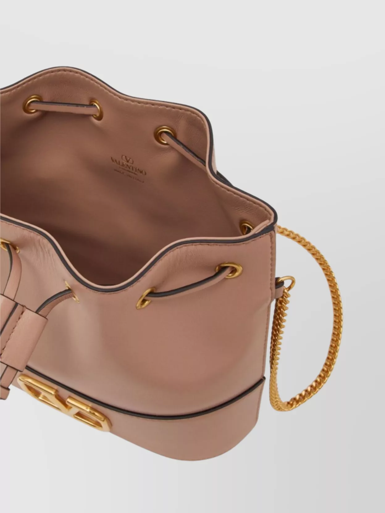 Valentino Garavani Vlogo Signature Leather Bucket Bag