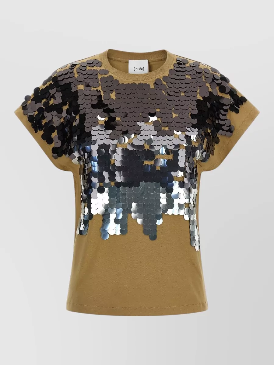 Nude Cotton sequin short-sleeve t-shirt